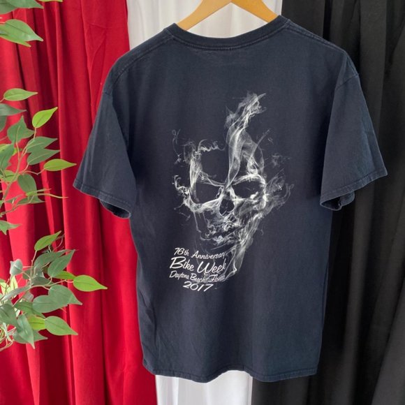 2017 DAYTONA BEACH FLORIDA BIKE WEEK SKULL TEE - Picture 1 of 8